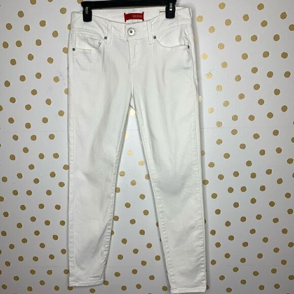 Guess emma fit mid rise skinny jeans white 29 - Picture 1 of 8